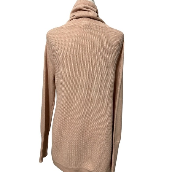 Sigrid Olsen Pink Cowl Neck Tunic Waffle Knit Sweater Size M - Picture 4 of 9